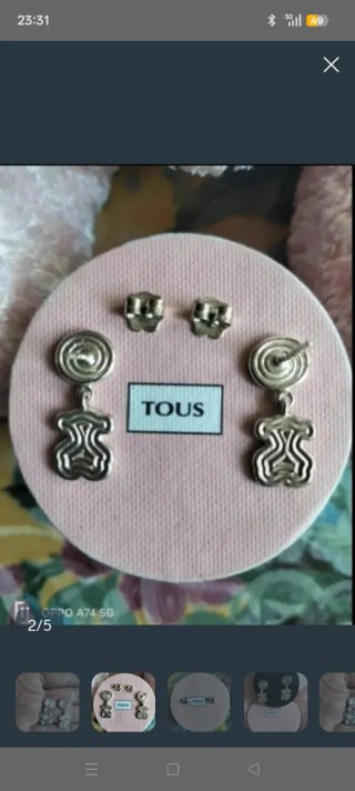PENDIENTES TOUS PLATA CON FORMA DE OSO
