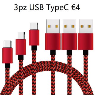 3pz Cavo USB Type C Rosso