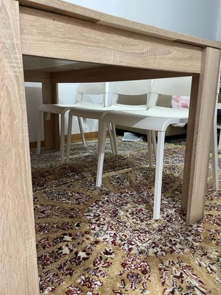 Sillas de comedor blancas y madera