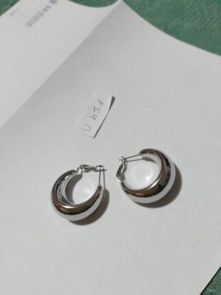 U451 Orecchini cerchio bombato in acciaio inox
