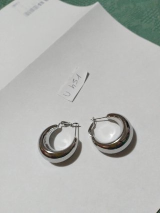 U451 Orecchini cerchio bombato in acciaio inox