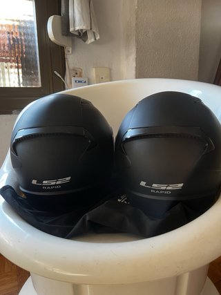 3Cascos de Moto LS2 y Shiro Negros