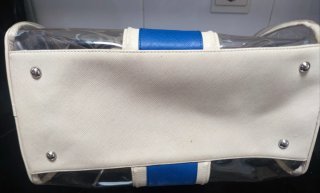 Bolso Bimba y Lola transparente beige y azul
