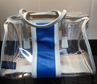 Bolso Bimba y Lola transparente beige y azul