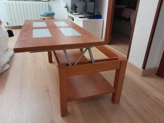 Mesa de centro madera y cristal