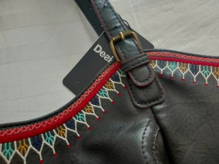 Bolso Desigual Marrón Multicolor Bordado