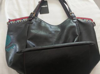 Bolso Desigual Marrón Multicolor Bordado