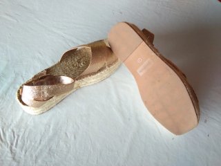 Alpargatas DORADAS CUÑAS sandalias palas bailarina