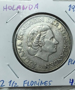 2 1/2 Florines Plata Holanda 1962 + Regalo