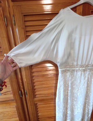 Vestido fiesta Olimara blanco roto