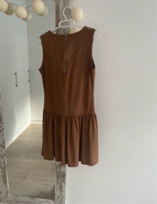 Vestido marrón con detalles dorados talla S/M