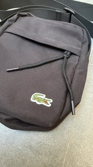 Bandolera Lacoste Negra Hombre