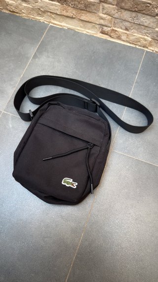 Bandolera Lacoste Negra Hombre