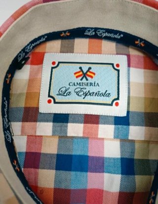 Camisa de cuadros manga larga La Española
