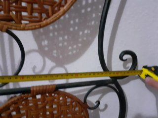 Biombo Separador / de forja y rejilla de mimbre