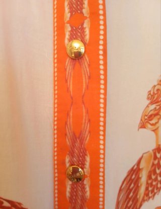 Oferta Vestido Masavi estampado naranja y blanco