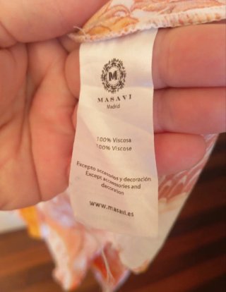 Oferta Vestido Masavi estampado naranja y blanco