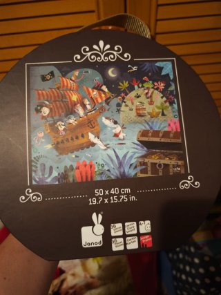 Puzzle infantil barco pirata y tiburones