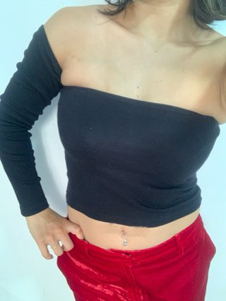 Conjunto Nícoli negro e ivory (2 tops elegantes)