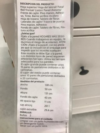 Cómoda 6 cajones Ikea Hemnes Blanca
