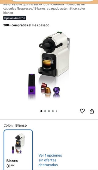 Cafetera Nespresso Krups Blanca