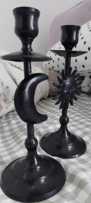 Coppia di Candelabri Sole e Luna