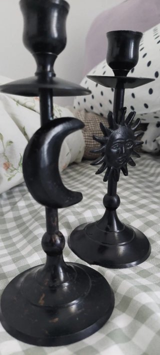 Coppia di Candelabri Sole e Luna