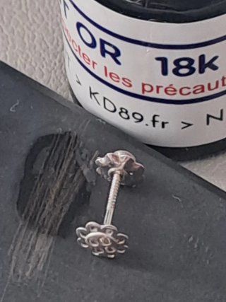 Pendientes oro blanco 18k niña flores