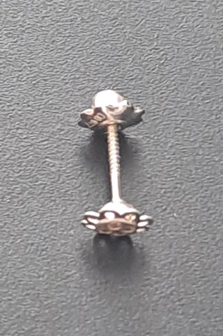 Pendientes oro blanco 18k niña flores