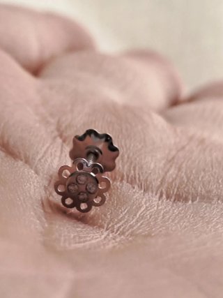 Pendientes oro blanco 18k niña flores