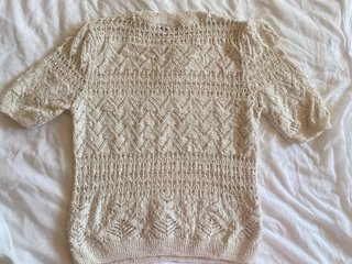 Top Zara punto calado beige Talla M En buen estado