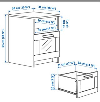 Mesilla de noche blanca modelo Brimnes Ikea