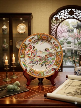 Plato de Porcelana China "Famille Rose" - China