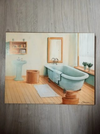 Cuadros de madera baño