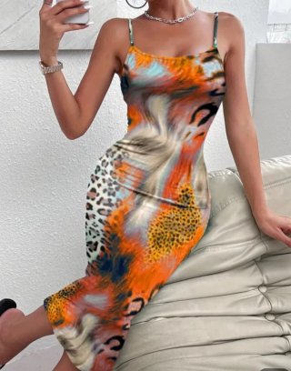 Vestido Verano Estampado Elástico Talla M