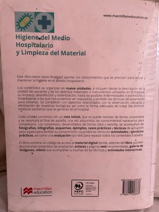 Higiene del medio hospitalario y limpieza del m...