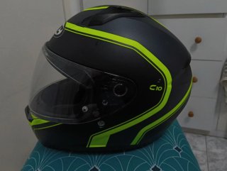 Casco Integral Moto HJC Negro y Amarillo