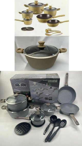 Batteria da 15 pezzi antiaderente, composta da:  t