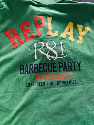 Polo Replay Verde Homem Manga Curta Estilo Casua