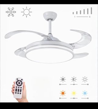 NUEVO!Ventilador techo con luz LED, mando distanci