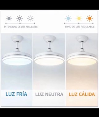 NUEVO!Ventilador techo con luz LED, mando distanci