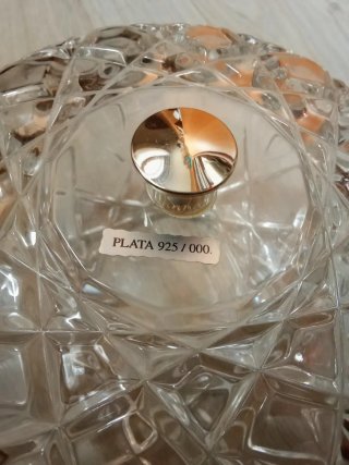 Bombonera de Cristal y Plata nueva