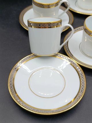 Set di 6 tazze da caffè in porcellana Limoges
