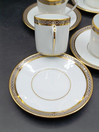 Set di 6 tazze da caffè in porcellana Limoges