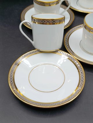 Set di 6 tazze da caffè in porcellana Limoges