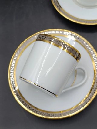 Set di 6 tazze da caffè in porcellana Limoges