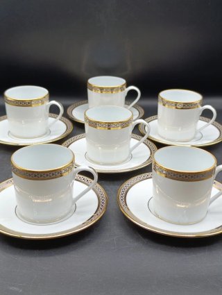 Set di 6 tazze da caffè in porcellana Limoges