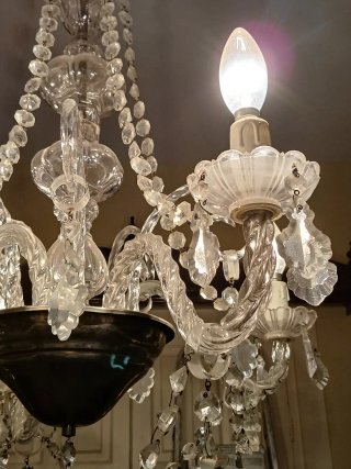 Gran Lámpara de Araña Cristal de Bohemia
