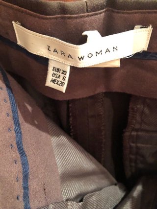 Pantalón pirata Capri Zara marrón T.38