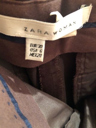Pantalón pirata Capri Zara marrón T.38